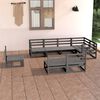 vidaXL Garden Lounge Set Grey Solid Pinewood 8 Piece Set Modular