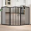 vidaXL Dog Gate Set of 3 Black Poplar Wood Total length 59 in Foldable