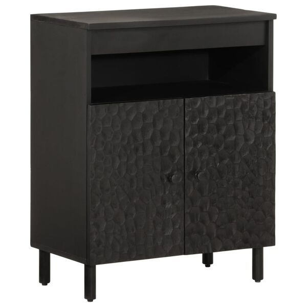 vidaXL Side Cabinet Black Solid mango wood, engineered wood, iron