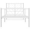 vidaXL Metal Bed Frame White Steel Twin Twin Bed Frame Rectangular