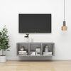 vidaXL TV Cabinet Concrete Grey Engineered Wood Medium TV Cabinet