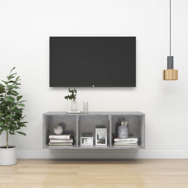 vidaXL TV Cabinet Concrete Grey Engineered Wood Medium TV Cabinet