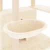 vidaXL Cat Tree Cream Engineered Wood, Plush, Sisal