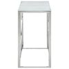 vidaXL Console Table Silver, White Stainless Steel, Tempered Glass Medium