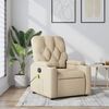 vidaXL Massage Recliner Chair Cream Fabric (100% polyester), metal, plywood