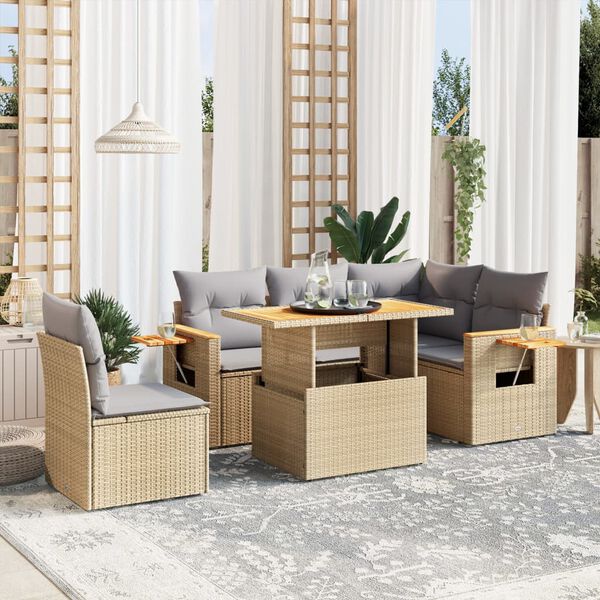 vidaXL Garden Sofa Set Beige