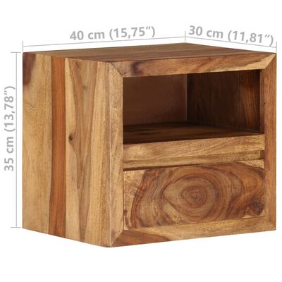 vidaXL Bedside Table Solid Sheesham Wood 15.7"x11.8"x13.8"