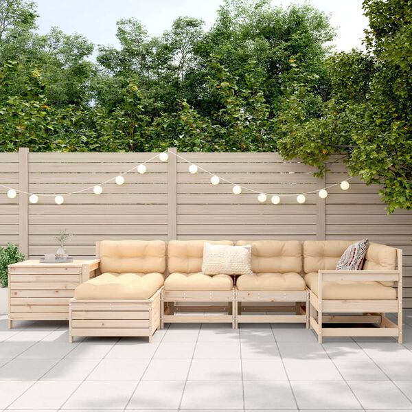vidaXL Garden Sofa Set Wood Solid pine wood Large Modular