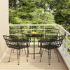 vidaXL Garden Dining Set Black PE rattan, steel, tempered glass