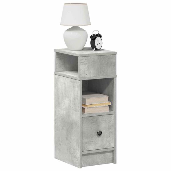 vidaXL Bedside Cabinet Concrete gray Engineered wood Small