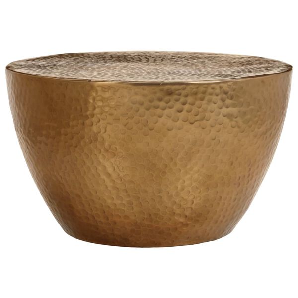 vidaXL Coffee Table Brass Hammered Aluminum Diameter 19.7 in Durable