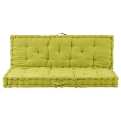 vidaXL Pallet Floor Cushions 2 pcs Cotton Green