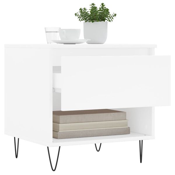 vidaXL Coffee Table White Engineered wood, Metal Medium Coffee Table