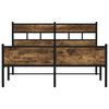vidaXL Bed Frame Smoked Oak Steel Full Bed Frame Rectangular Modern