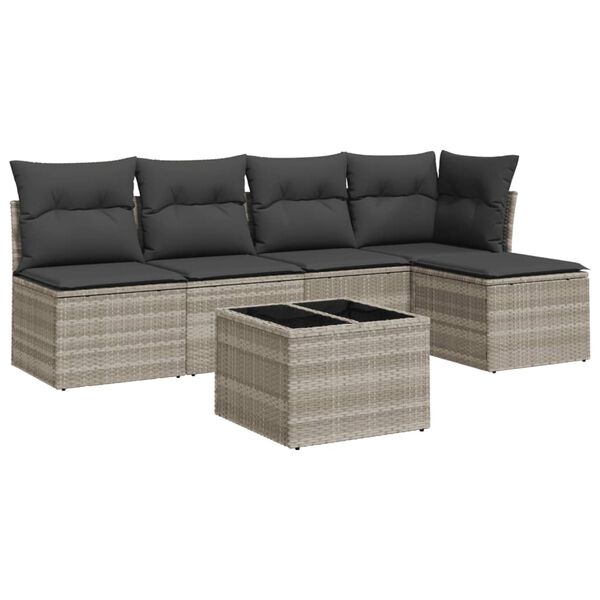 vidaXL Garden Sofa Set Light grey, Dark grey