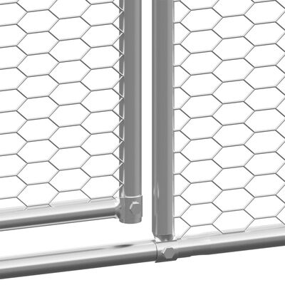 vidaXL Outdoor Chicken Cage 9.8'x39.4'x6.6' Galvanized Steel