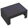 vidaXL Coffee Table Black Engineered wood, glass 27.6 x 19.7 x 11.8 in
