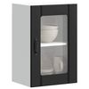 vidaXL Kitchen Wall Cabinet Black Engineered wood and glass