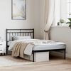 vidaXL Bed Frame Black Powder-Coated Steel Twin Modern Bed Frame