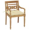 vidaXL Batavia Chairs with Cushions 4 pcs Solid Teak Wood