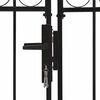 vidaXL Fence Gate Double Door with Arched Top Steel 118.1x59.1" Black
