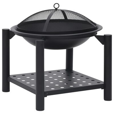 vidaXL Fire Pit with Poker 21.3"x21.3"x21.7" Steel