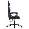 vidaXL Gaming Chair Black and Blue Faux Leather