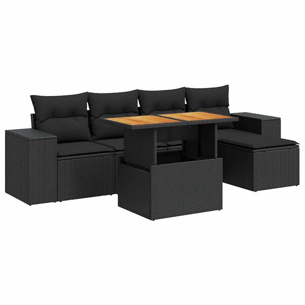 vidaXL Garden Sofa Set Black