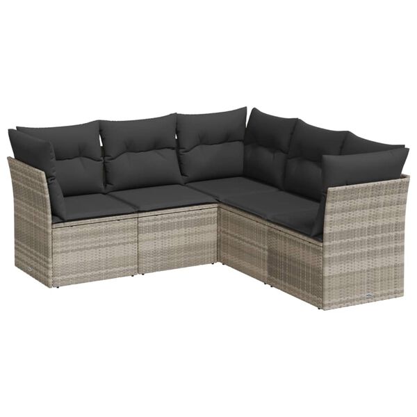 vidaXL Garden Sofa Set Light Grey, Dark Grey