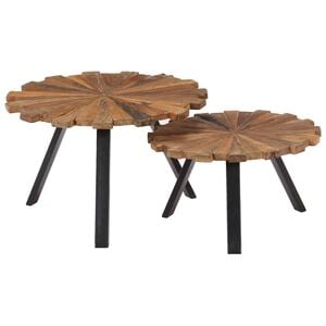 vidaXL Coffee Table Multicolor Solid reclaimed wood, Powder-coated steel