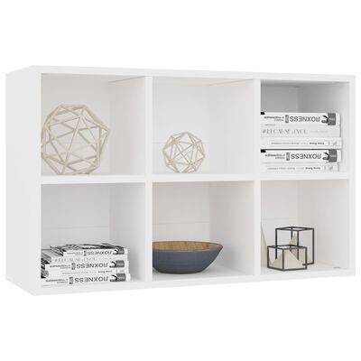 vidaXL Book Cabinet/Sideboard White 26"x11.8"x38.6" Engineered Wood