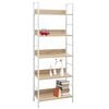 vidaXL Shelf Cabinet Oak and white Engineered wood, steel