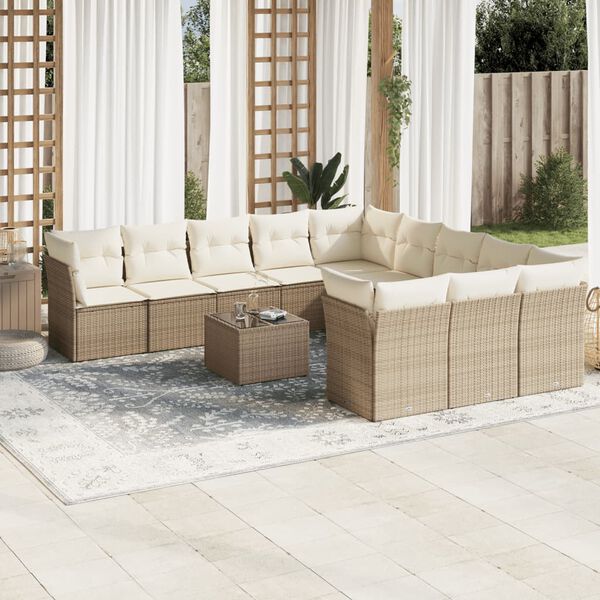 vidaXL Garden Sofa Set Beige