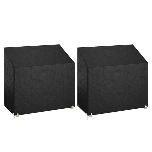 vidaXL Garden Bench Cover Set of 2 Black Polyethylene