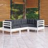 vidaXL Garden Lounge Set White Solid pinewood 25.0 in x 25.0 in x 24.6 in