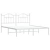 vidaXL Bed Frame White Powder-Coated Steel Super King Bed Frame