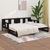 vidaXL Pull-out Day Bed Black Solid pine wood Medium