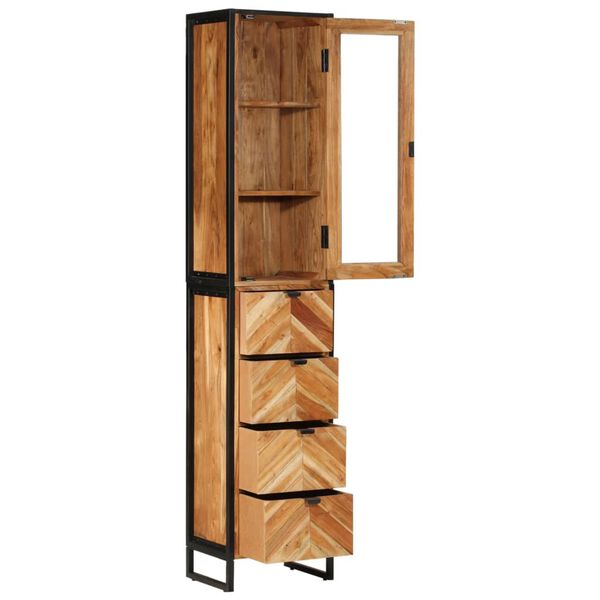 vidaXL Bathroom Cabinet Natural wood brown and black