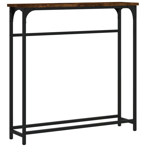 vidaXL Console Table Smoked Oak Engineered Wood, Metal Compact