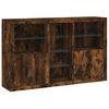 vidaXL Sideboard with LED Lights Smoked Oak 63.8"x14.6"x39.4"