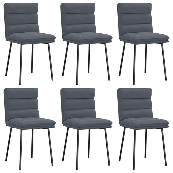 vidaXL Dining Chair Set of 6 Dark Gray