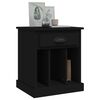 vidaXL Bedside Cabinet Black Engineered wood Compact Bedside Cabinet