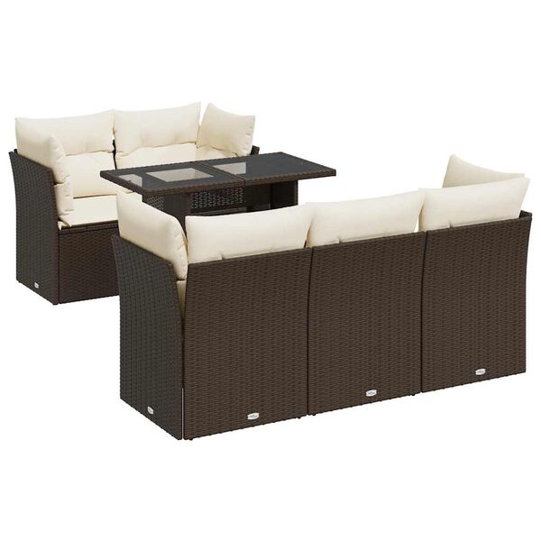 vidaXL Garden Sofa Set Brown and Cream White