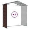 vidaXL Garden Shed Brown Galvanized Steel Large Garden Shed