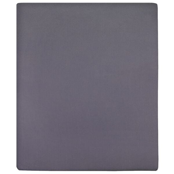 vidaXL Jersey Fitted Sheet Set of 2 Anthracite 100% Cotton