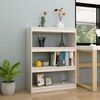 vidaXL Book Cabinet White Solid Pinewood Medium Book Cabinet