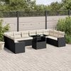 vidaXL Garden Sofa Set Black, Cream White