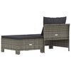 vidaXL Garden Lounge Set Gray Poly rattan Medium Lightweight