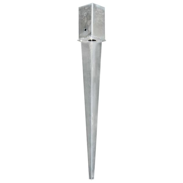vidaXL Ground Spikes 6 pcs Silver 3.1x3.1x29.9" Galvanised Steel