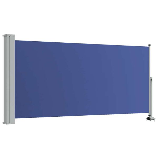 vidaXL Side Awning Blue Polyester fabric with PU coating and iron frame